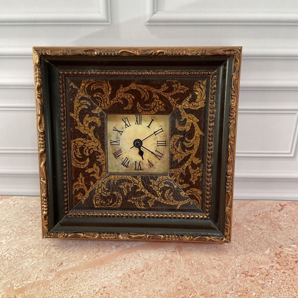 Old Finish Wall Clock, Square Clock 7" X 7" X 1 3/4"